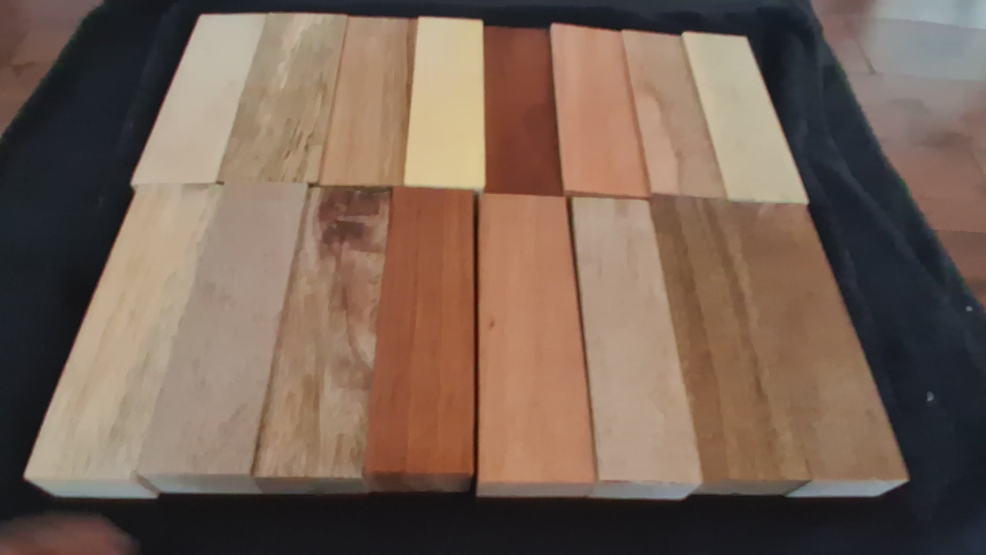Assorted Exotic Wood Blanks – 16 Pack – 2" × 1" × 7" Minimum