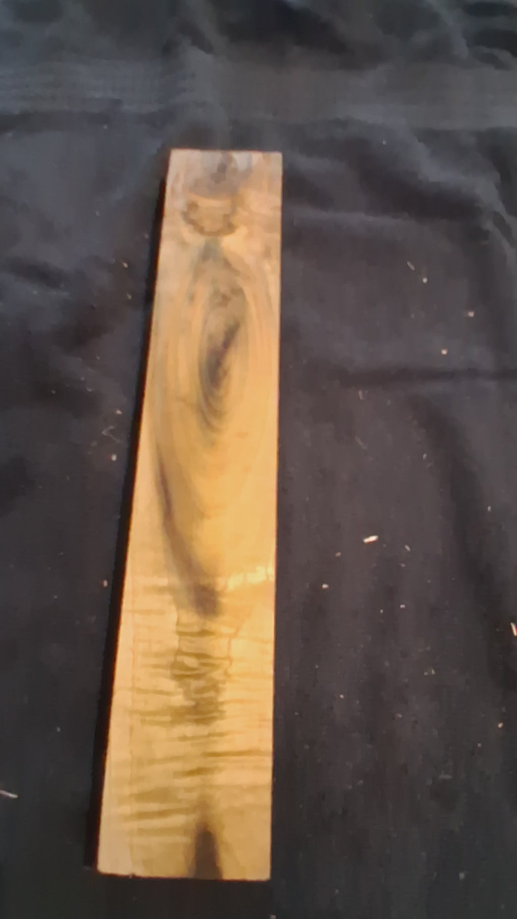 Highly Figured Teak-Type Exotic Hardwood – Rare Olive-Gold Chatoyance – 12 1/4" × 2 1/4" × 7/8"