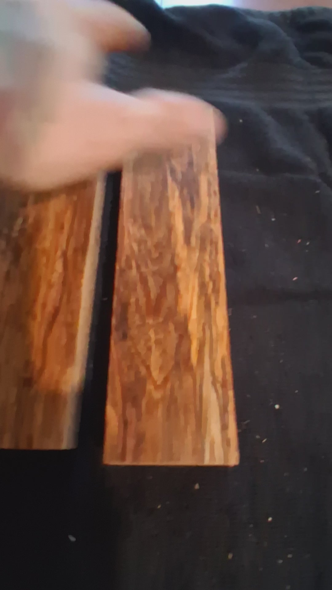 Canary Wood Figured Blocks – Set of 2 – 8 1/2" × 2 1/2" × 1" – 265 g