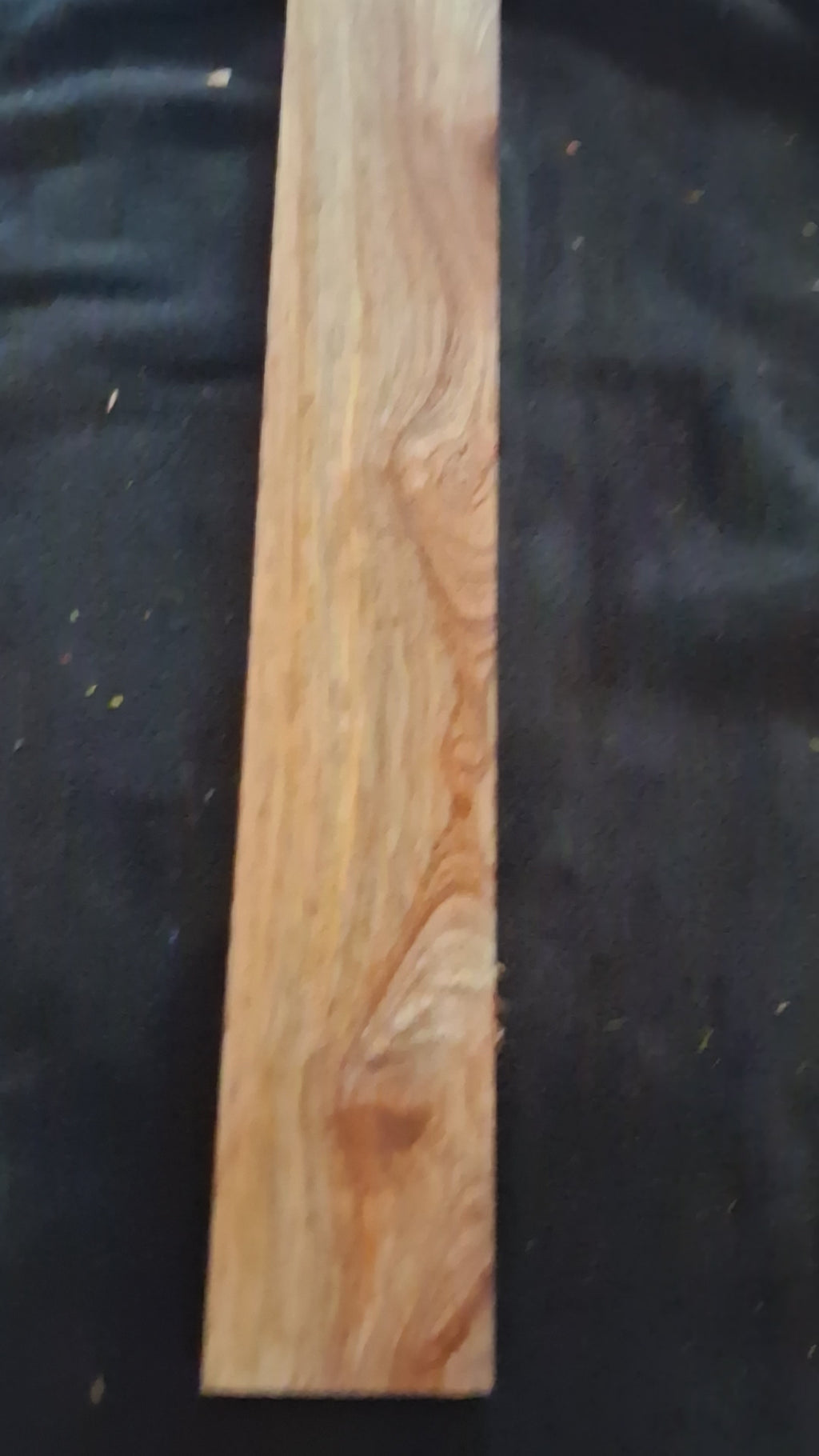 Dense Figured Exotic Hardwood Blank – Pink &amp; Brown Feathered Grain – 18" × 2 3/8" × 1"