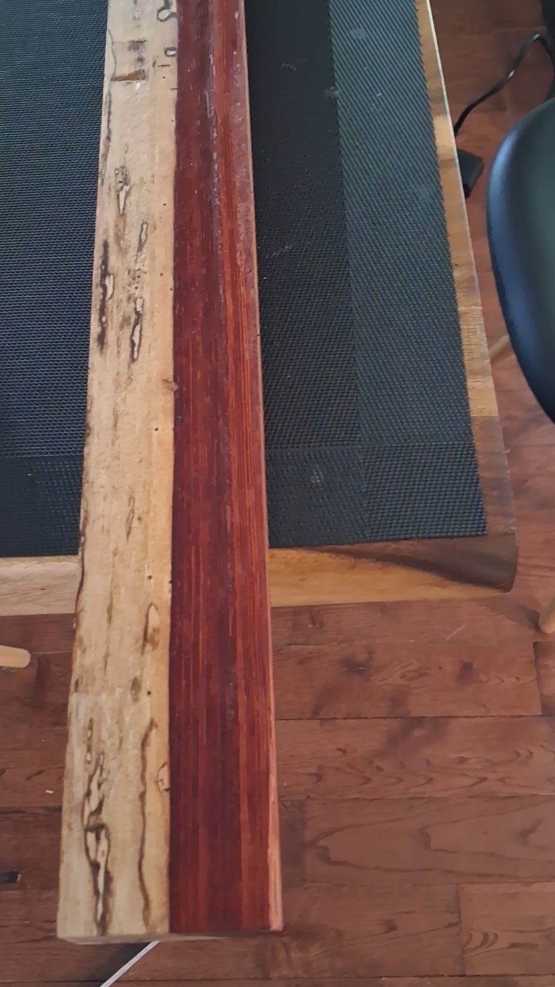 Premium Spalted Red Mahogany Exotic Hardwood Slab – Rare Natural Figure – 39 3/4" × 2 3/4" × 1 1/2"