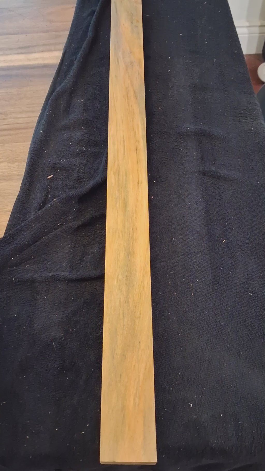 Exotica Wood Signature – Golden, Olive &amp; Gray Exotic Hardwood Board – Naturally Wax-Like Texture – 2 1/8" × 1 1/8" × 33 3/4