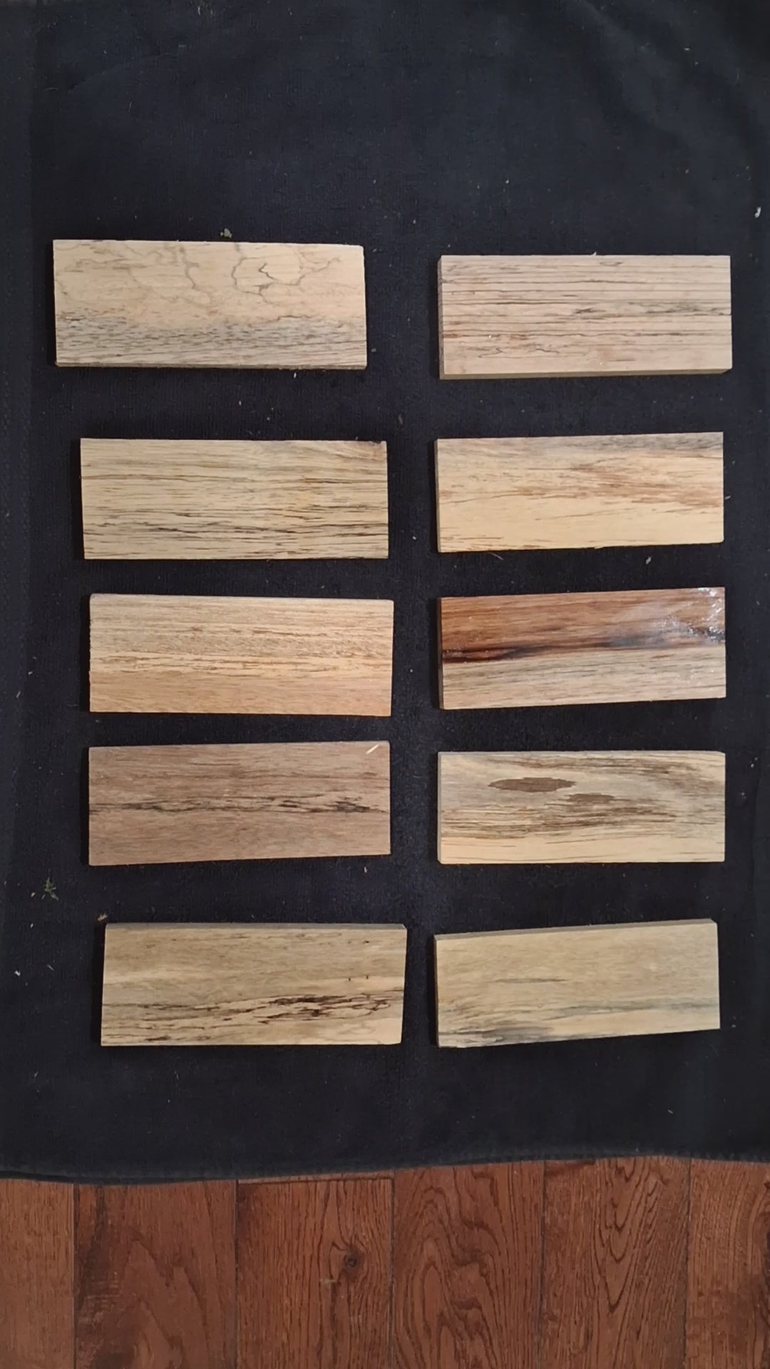 Spalted Exotic Wood Boards – Set of 10 – 2 3/8" × 6 1/2" × 3/8" Minimum