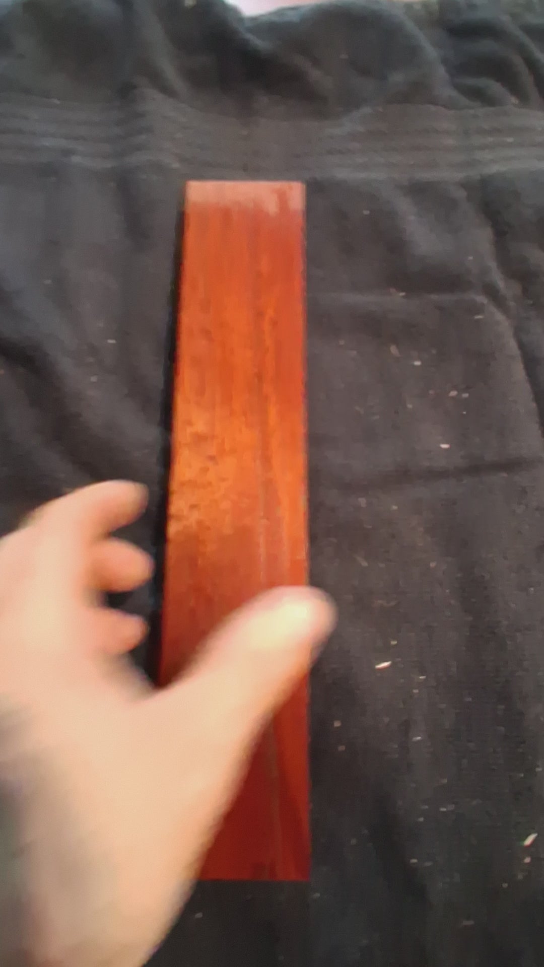 Ultra-Dense Figured Red Exotic Hardwood – Deep Crimson Grain – 11 1/2" × 2 1/8" × 7/