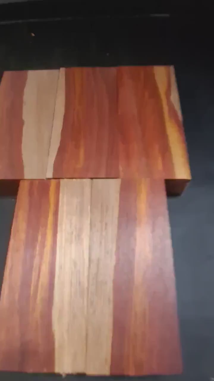 Premium fire padouk Blanks for Knife Handle and Turning – Hardwood Block – Sold per unit Blocs de Bois Exotique Bloodwood Premium pour Manche de Couteau et Tournage – Vendu à l'un